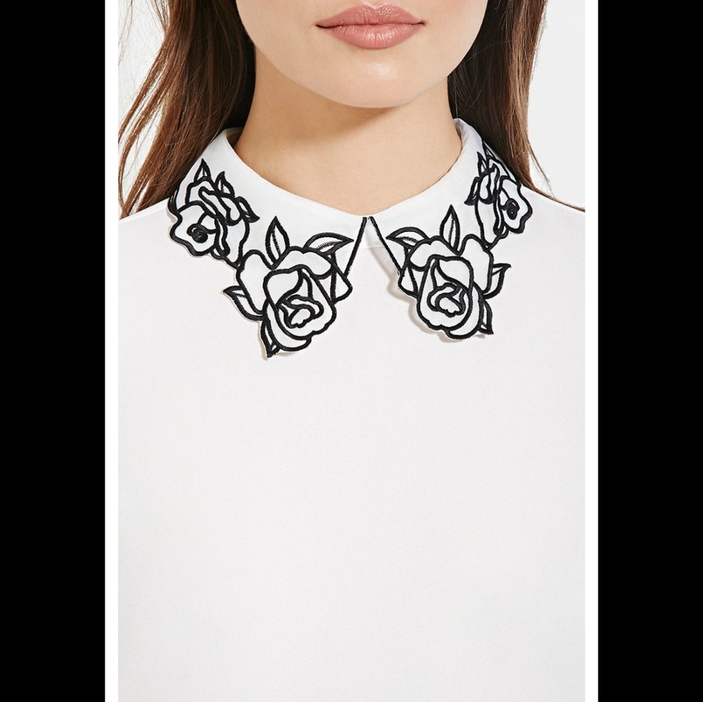 Forever 21 Rose-collar blouse